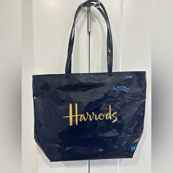 Harrods Handbags - Harrods Glossy Midnight Blue Tote